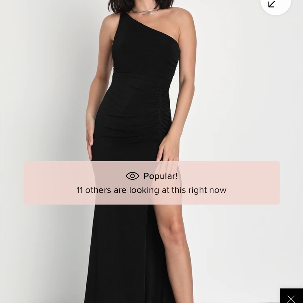 Lulus Especially Breathtaking Black Ruched One-shoulder Maxi Dress - Size M